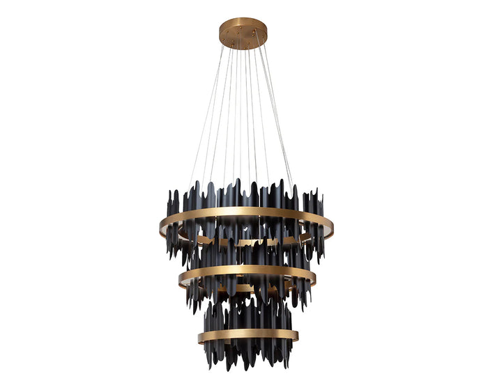 Icarus Black & Gold Large Chandelier