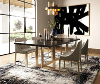 Aarya Grey & Brass Dining Chair
