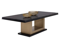 Judson 100" Black & Brass Dining Table