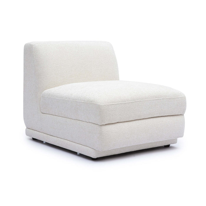 Arabella Cream Chenille Modular Armless Chair
