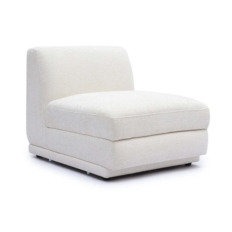 Arabella Cream Chenille Modular Armless Chair