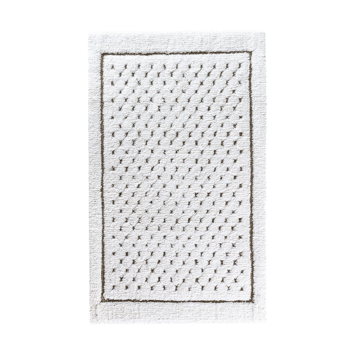 Linen Waffle White Luxury Bath Rug