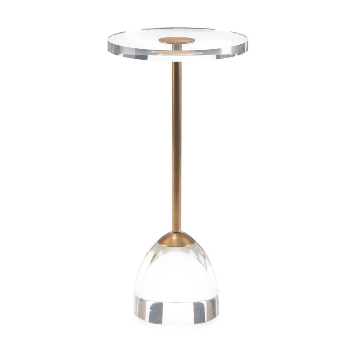 Lucie Acrylic & Brass Accent Table