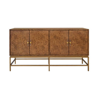 Elisa 60" Dark Burlwood & Brass Sideboard