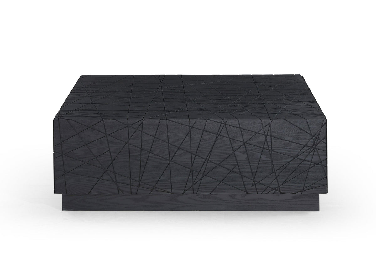 Gloria Modern Black Oak Square Coffee Table With Storage