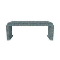 Malia Classic/Modern Large Windsor Blue Custom Upholstered Bench