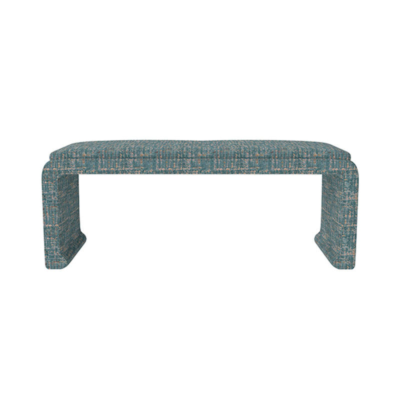 Malia Classic/Modern Large Windsor Blue Custom Upholstered Bench