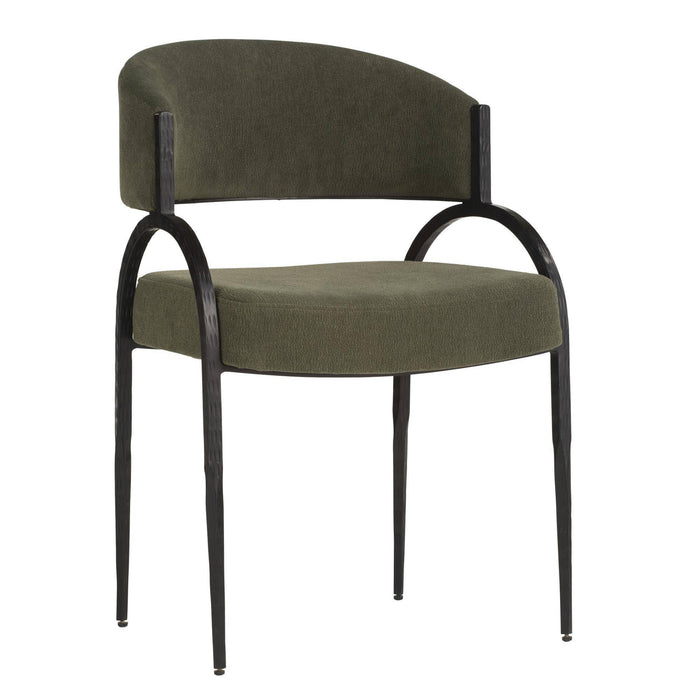Zelise Performance Pine Green Chenille Dining Chair (Set of 2)