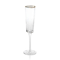 Aperitivo Triangular Champagne Flute with Gold Rim - Set of 12