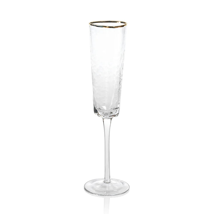 Aperitivo Triangular Champagne Flute with Gold Rim - Set of 12