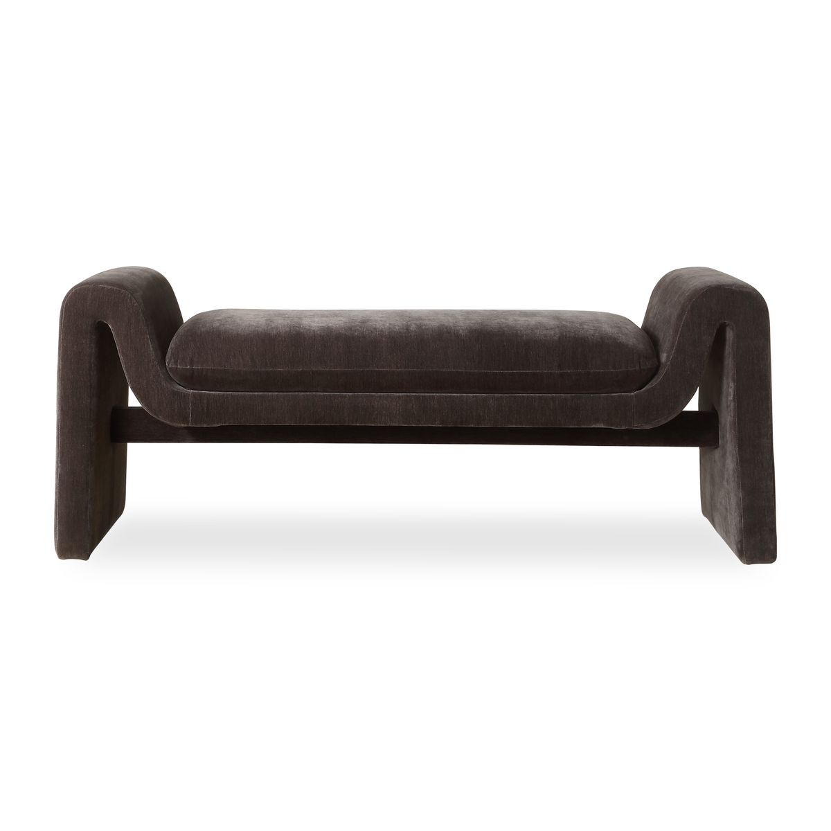 Elara Grey Velvet Bench