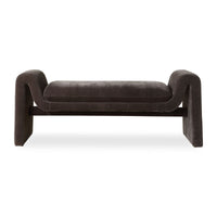 Elara Grey Velvet Bench