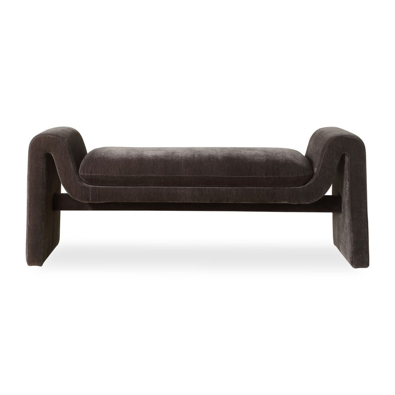 Elara Grey Velvet Bench