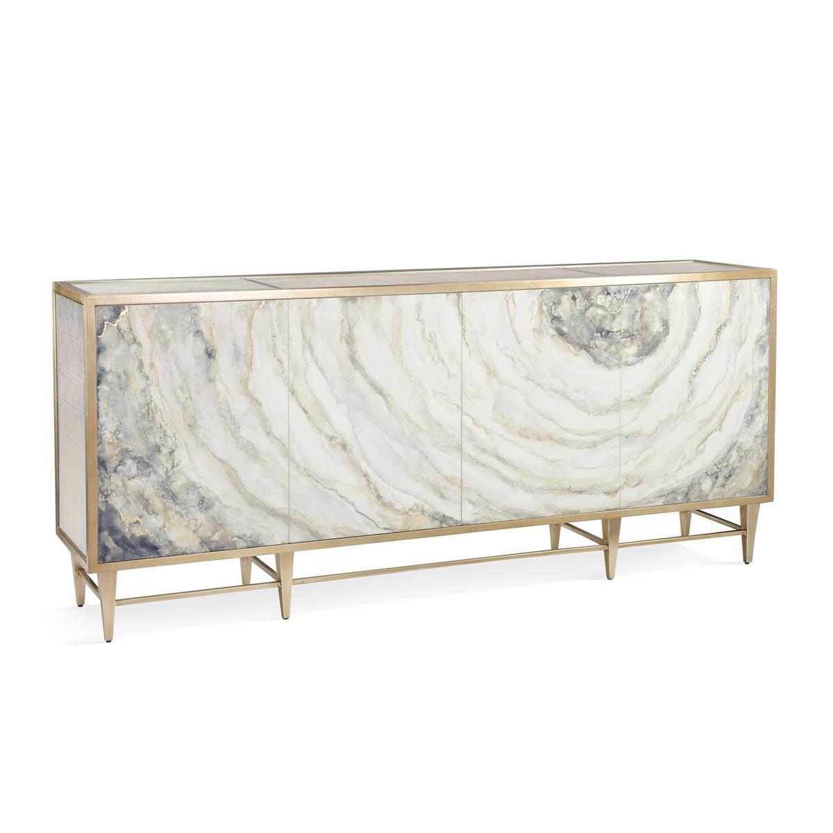 Radiant Grey Agate & Gold Sideboard