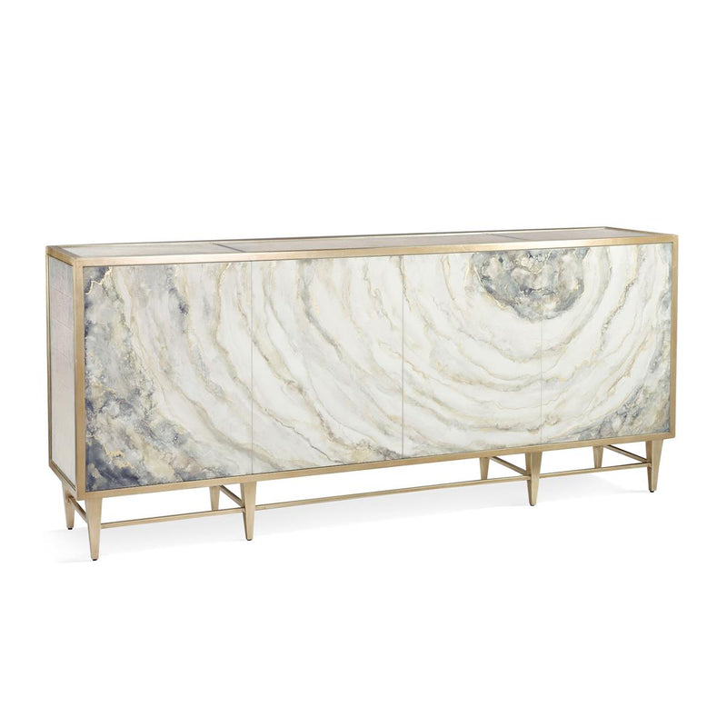 Radiant Grey Agate & Gold Sideboard