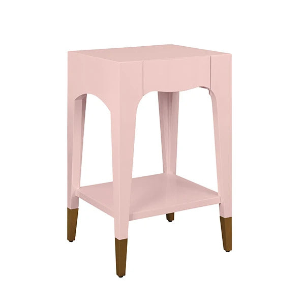 Julia 20" Pink & Gold Nightstand/Accent Table