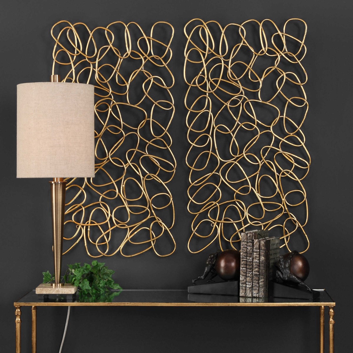 In the Loop Gold Metal Wall Art (Set of 2)