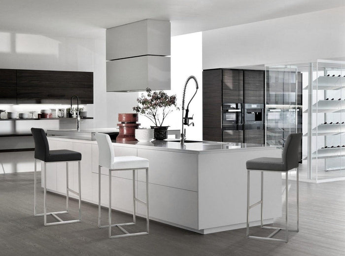 Moriah Grey Steel Counter Stools (Set of 2) - Luxury Living Collection