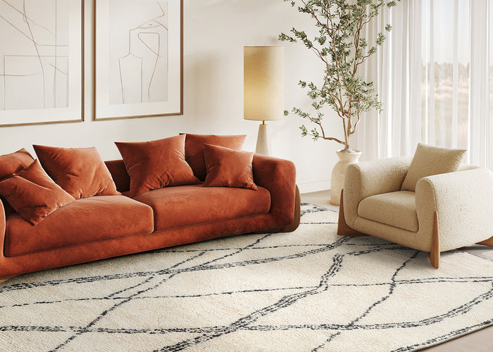 Montana Handmade Wool Ivory/Black Area Rug - Elegance Collection