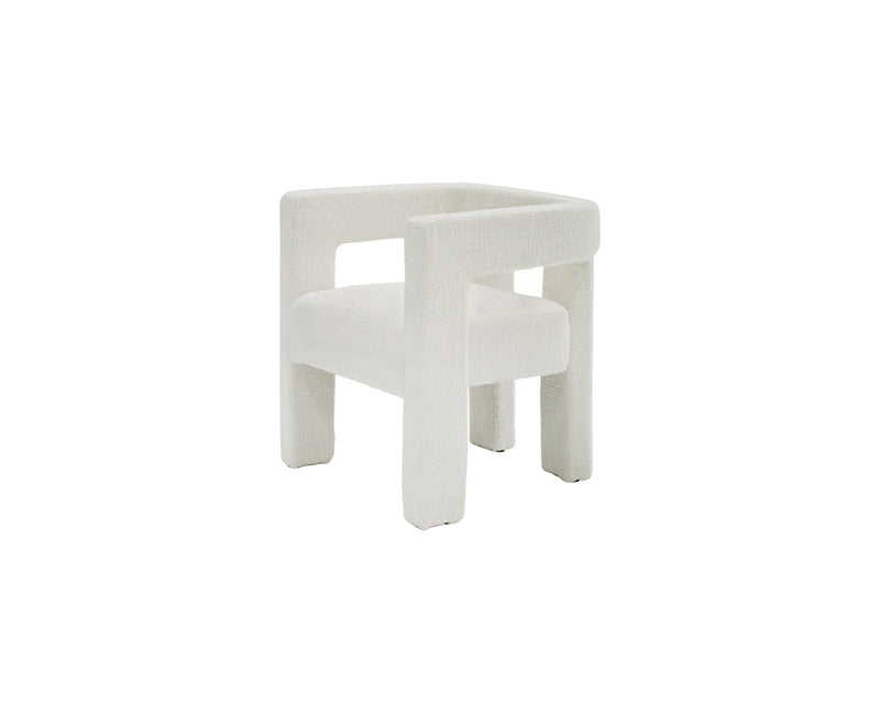 Dutton Modern White Fabric Dining Chair