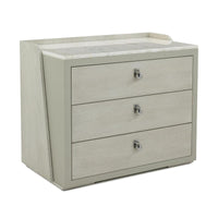 Allerie Grey & Marble Three Drawer Nightstand