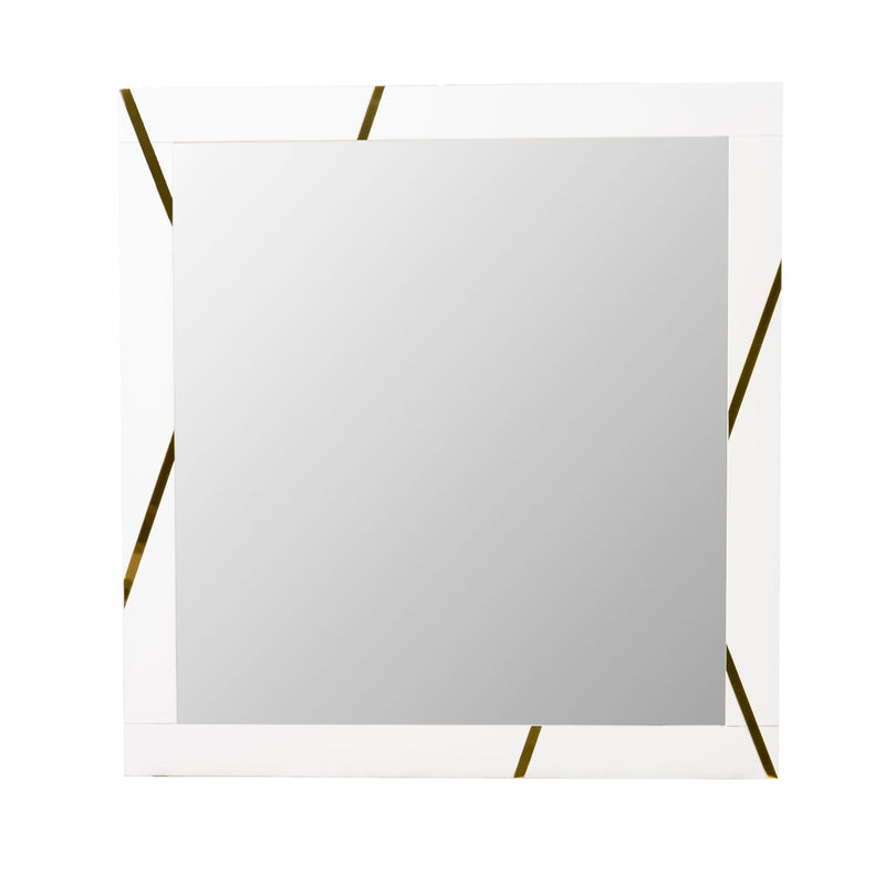 Ivo Modern White & Gold Mirror