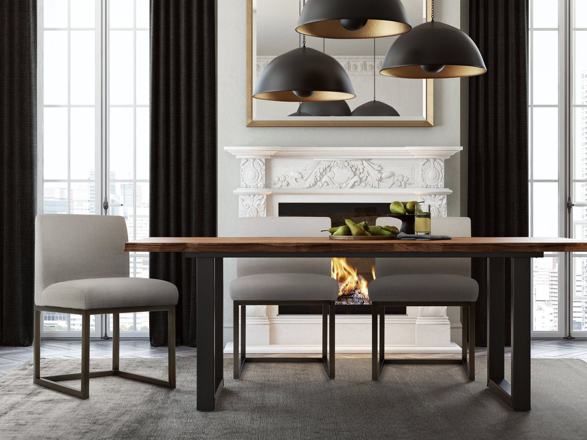 Gianni Beige Linen With Bronze Frame Chair - Luxury Living Collection