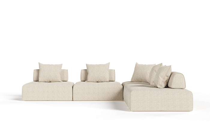 Eliza 5 Piece Modern Modular Beige Sectional Sofa