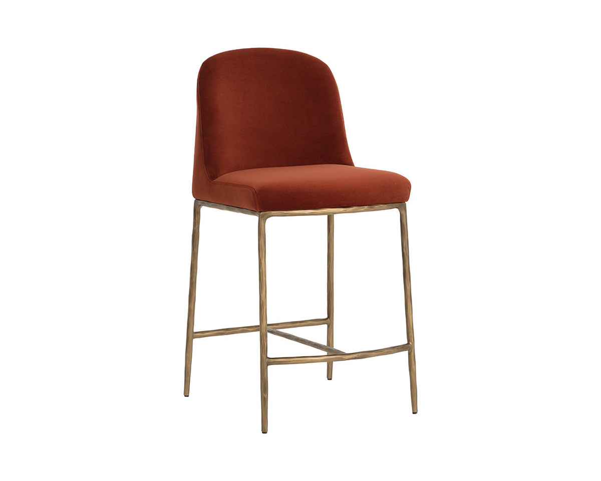 Nestor Rust & Antique Brass Counter Stool