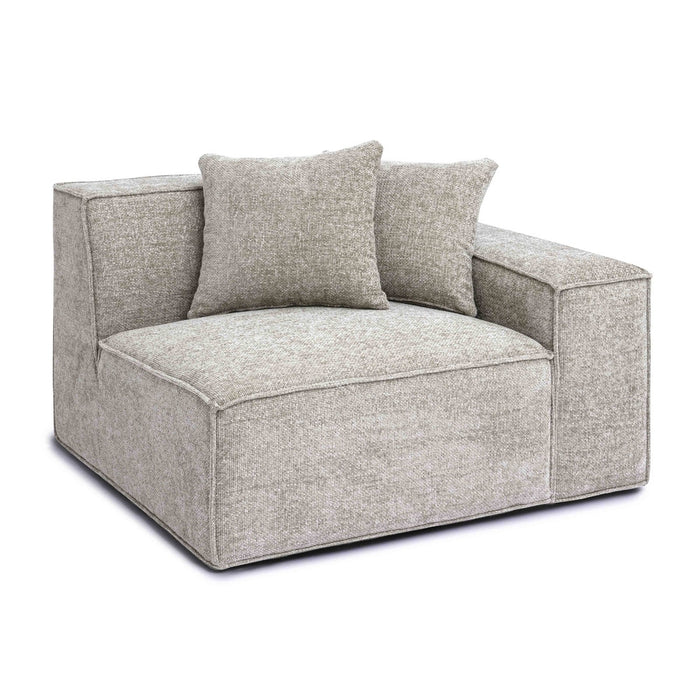 Mindy Taupe Chenille Basketweave RAF Corner Chair