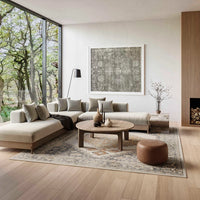 Pheobe Grey & Gold Washable Area Rug