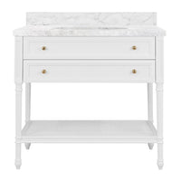 Esmeh 36.5" Grasscloth & Gold Bath Vanity