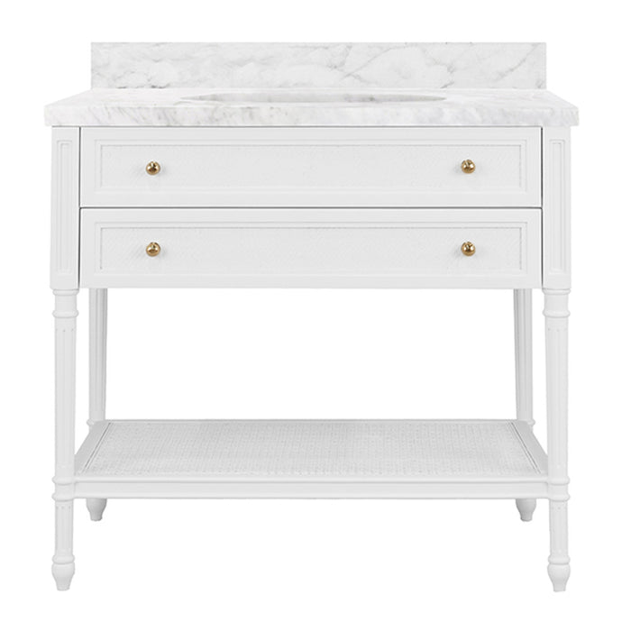 Esmeh 36.5" Grasscloth & Gold Bath Vanity