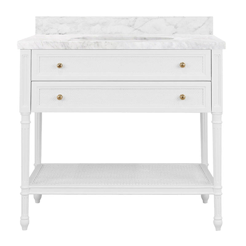 Esmeh 36.5" Grasscloth & Gold Bath Vanity
