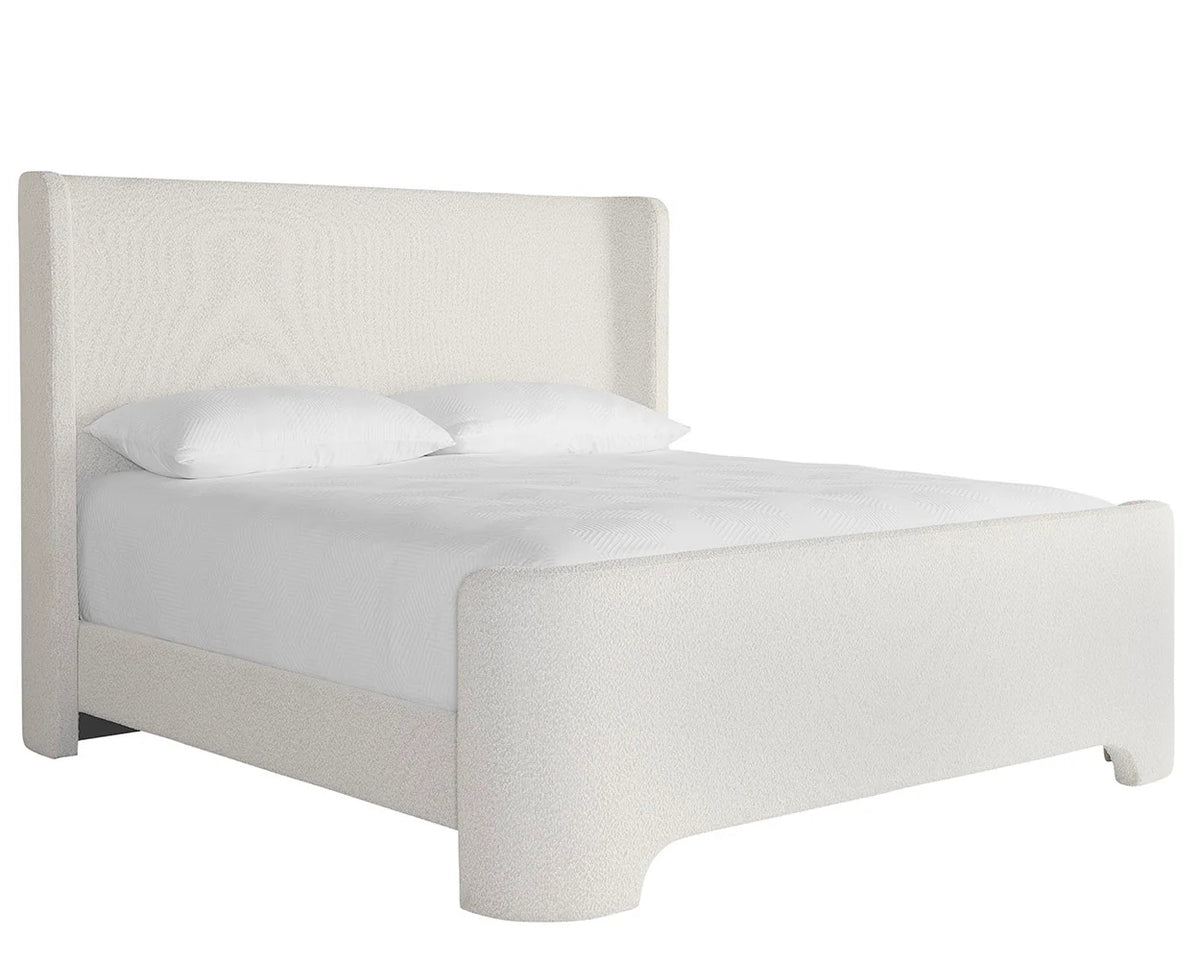 Ives White Boucle Bed