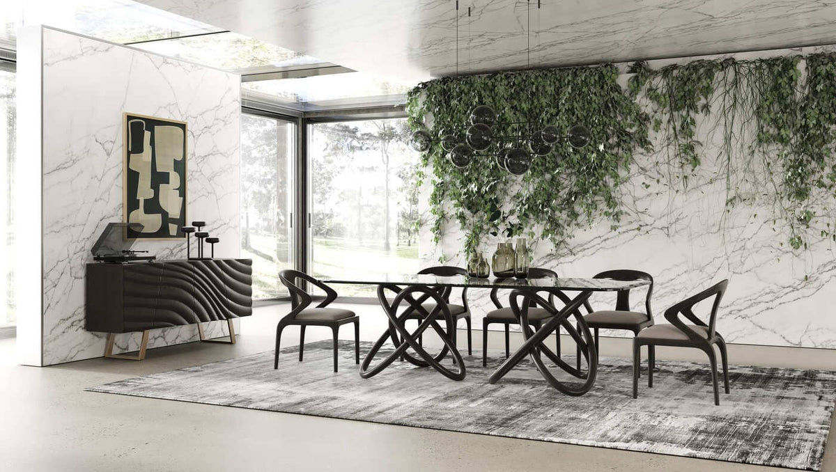 Caroline Modern Grey & Black Dining Chair