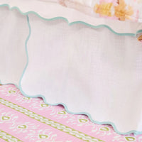 Adira Scalloped Blue & White Scalloped Dorm Bedskirt