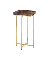 Theodora Mosaic Shell Brown & Brass Martini Table
