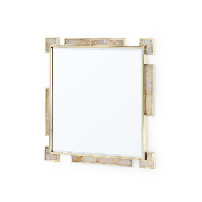 Richelle Rock Crystal & Polished Brass Mirror