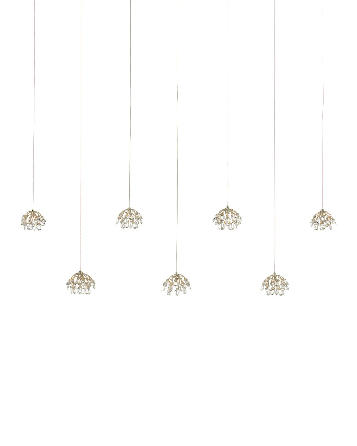 Crystal Bud 7-Light Linear Multi-Drop Pendant