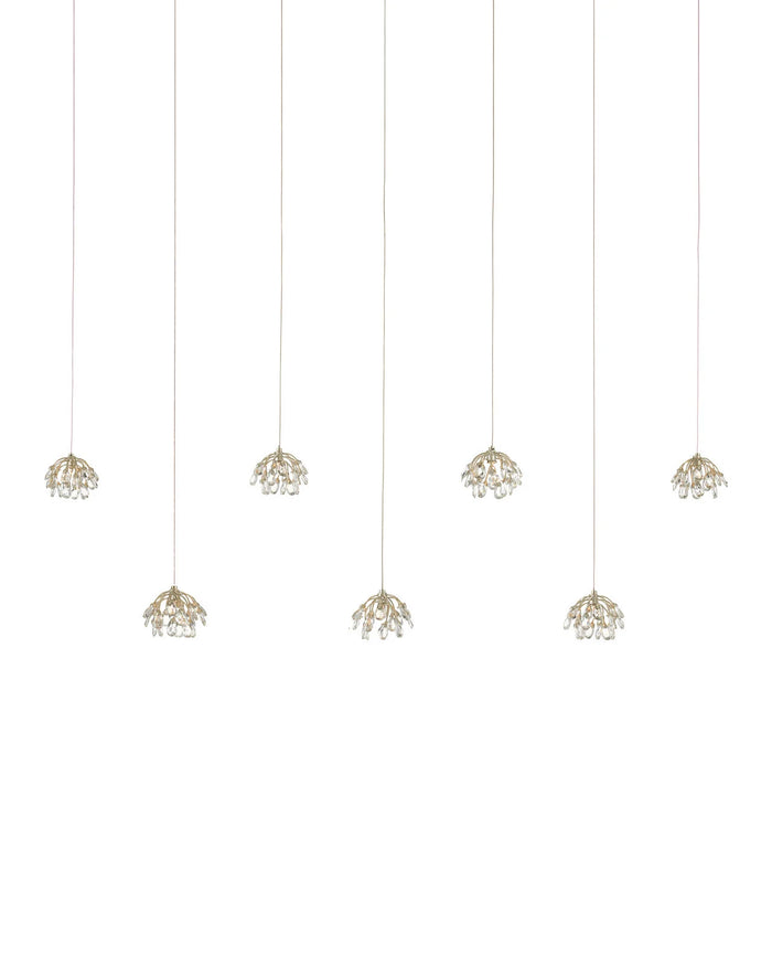 Crystal Bud 7-Light Linear Multi-Drop Pendant
