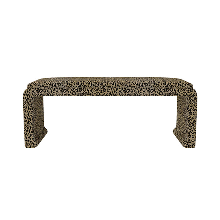 Malia Classic/Modern Large Cheetah Print Custom Upholstered Bench
