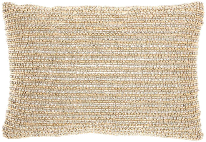 Blythe Shimmering Gold Beads Glam Throw Pillow (2 Sizes Available)