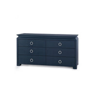 Vani Extra Large Storm Blue Dresser - Round Silver Handles