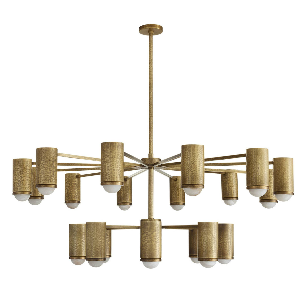 Loryn 52" Antique Brass Iron shades Chandelier