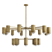 Loryn 52" Antique Brass Iron shades Chandelier