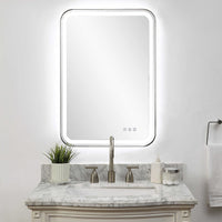 Miraze 32" Silver Lighted Vanity Rectangular Mirror