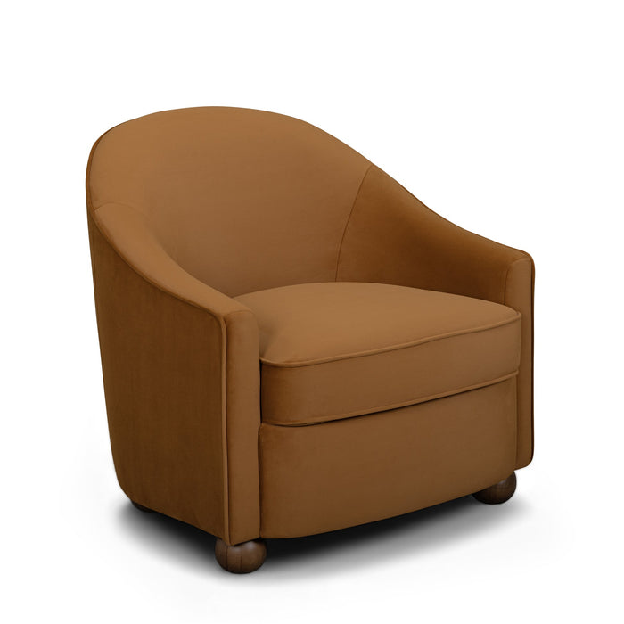 Catlyn Cognac Performance Velvet Accent Chair