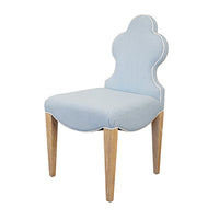 Fischer Light Blue Performance Linen Dining Chair