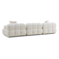 Vogue 118" Cream Performance Vegan Shearling Modular Sofa